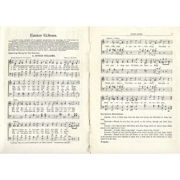 Easter Echoes Sheet Music Holton Lorenz Songs for Easter Service 1936 Gospel - Picture 3 of 3